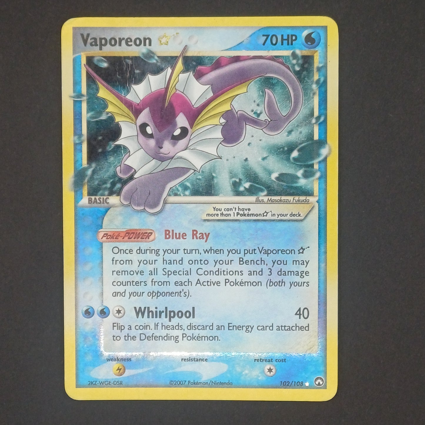Vaporeon [Gold Star] #102 Power Keepers