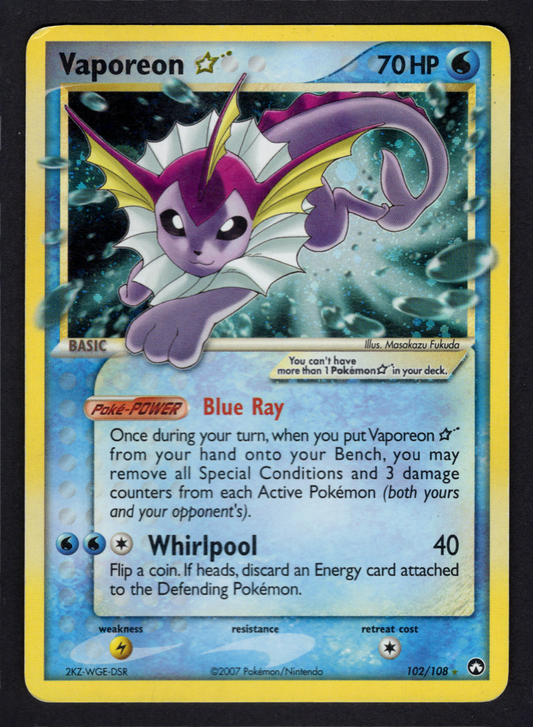 Vaporeon [Gold Star] #102 Power Keepers